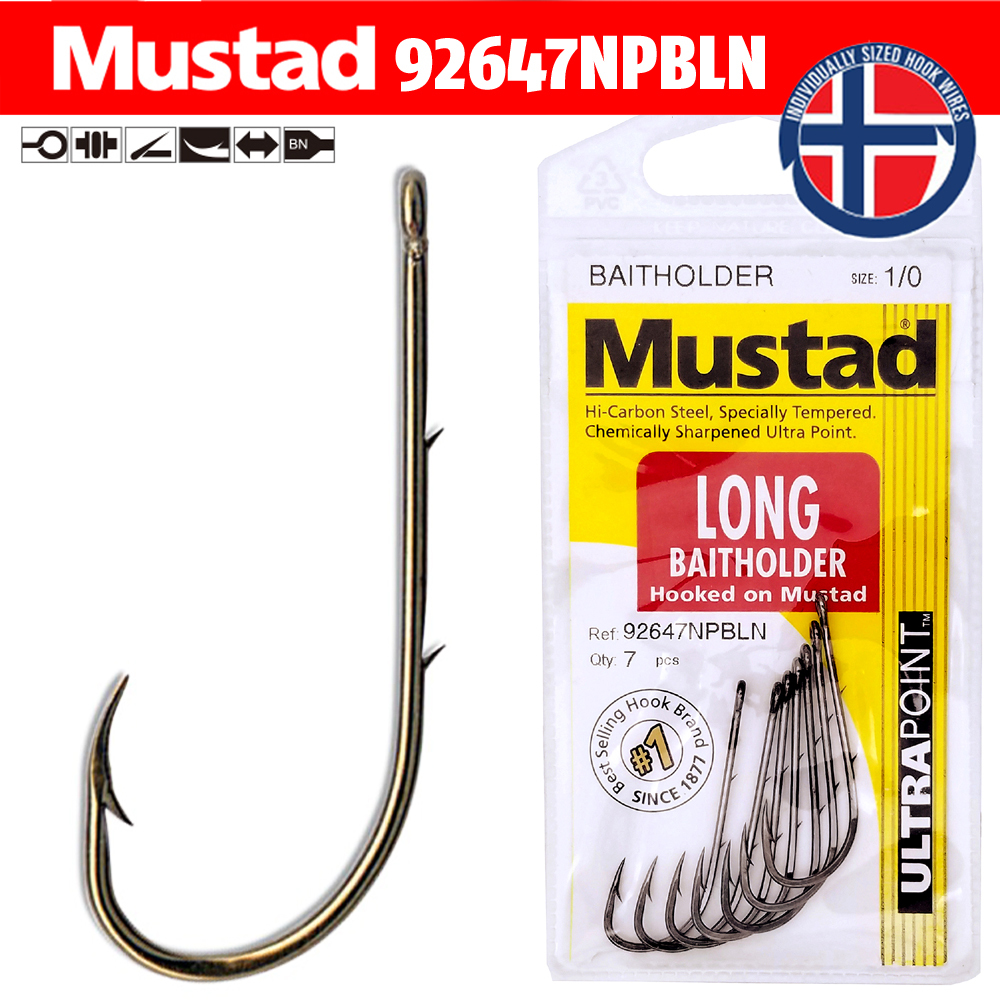 Mustad Long Baitholder Boxed Fishing Hooks - Hook Transparent PNG - 800x800  - Free Download on NicePNG