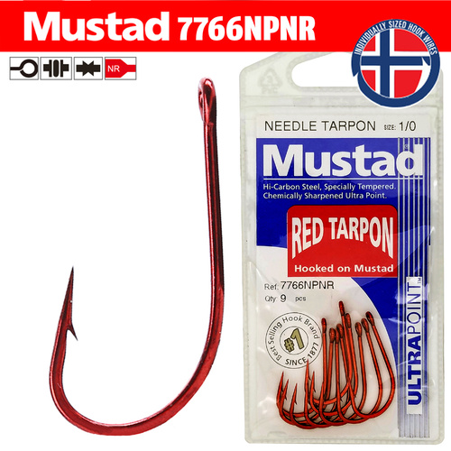 Mustad Red Baitholder Hooks 92668NPNR